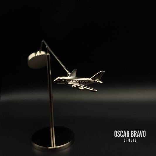 Airplane Model Desktop Balance Decoration – 4 Engine Jet Sculpture, Airbus A380 & Boeing 747 Inspired Gift OSCAR BRAVO STUDIO