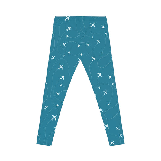Pilot Airplane Pattern Women's Leggings — All-Over-Print Casual Leggings Printify