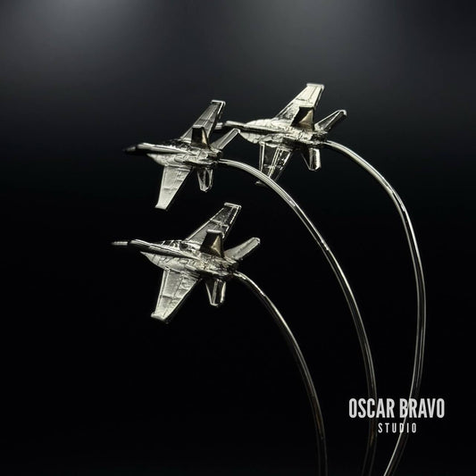 F18 Hornet Formation Model – Fighter Jet Display, Pilot Gift, Aircrew & Veteran Collectible, Aviation Desk Decor OSCAR BRAVO STUDIO