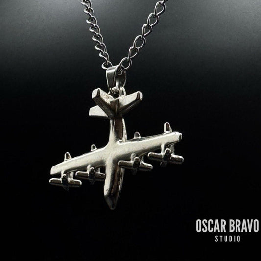 C130 Hercules Necklace | Silver Military Aircraft Pendant for Pilots, Aircrew, and Aviation Collectors OSCAR BRAVO STUDIO
