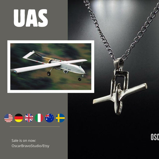 Drone Necklace – UAV & UAS Pilot Jewelry Gift for Drone Enthusiasts, Engineers & Remote Operators OSCAR BRAVO STUDIO