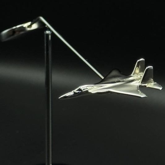 F15 Eagle Balance Model: Chrome Fighter Jet Desk Decor OSCAR BRAVO STUDIO
