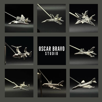 Airplane Model Desktop Balance Decoration – 4 Engine Jet Sculpture, Airbus A380 & Boeing 747 Inspired Gift OSCAR BRAVO STUDIO