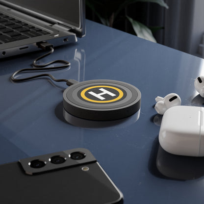 Helipad Wireless Charging Pad — Yellow Ring H Qi Fast Charger Printify