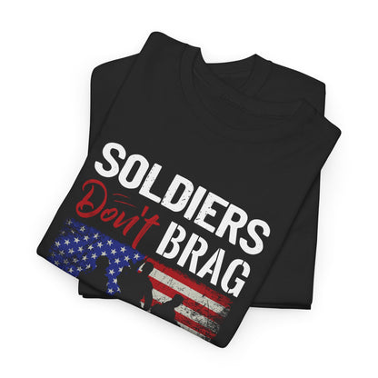 Soldiers Don’t Brag But Their Sisters Do T‑Shirt — Patriotic Military Sister Tee Printify