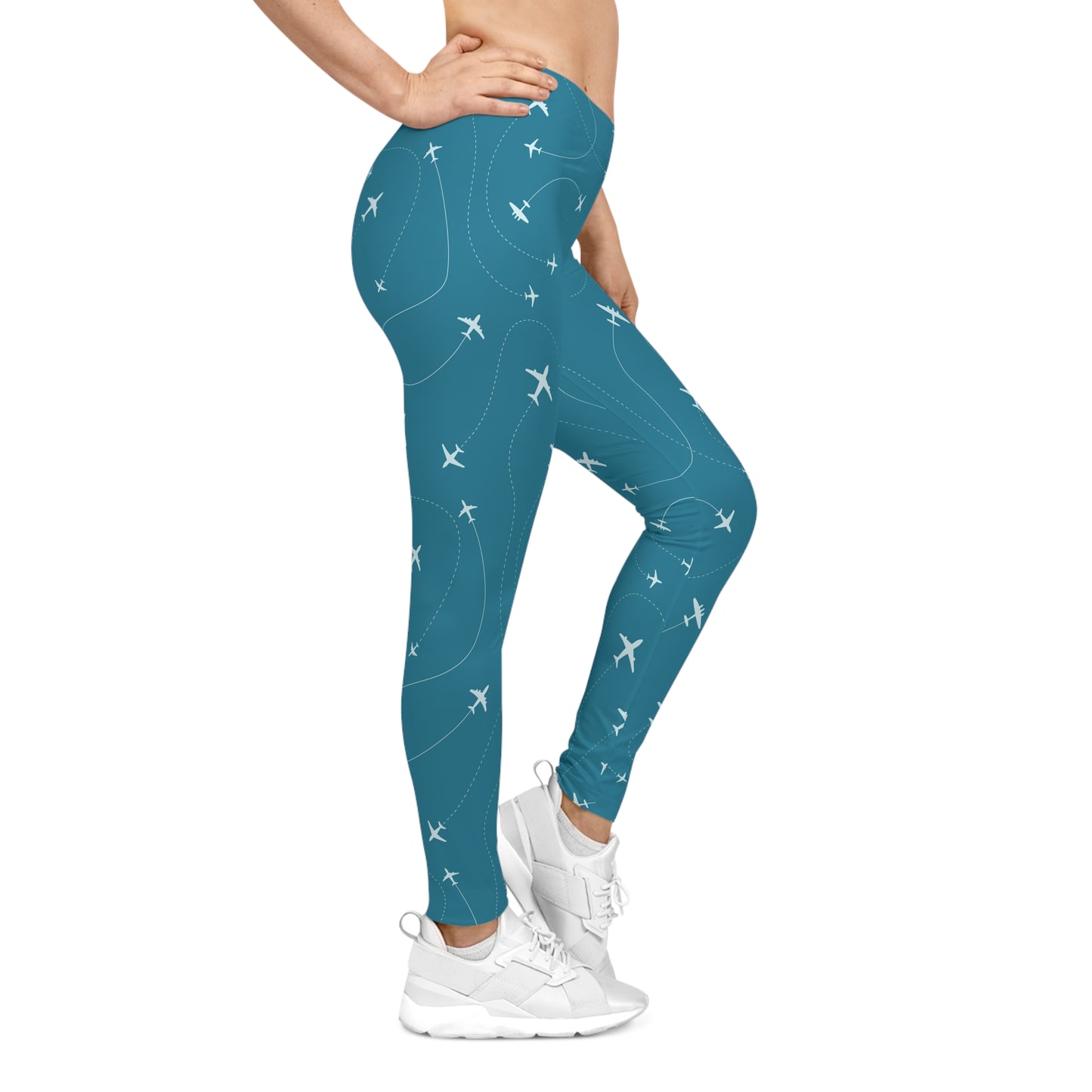 Pilot Airplane Pattern Women's Leggings — All-Over-Print Casual Leggings Printify