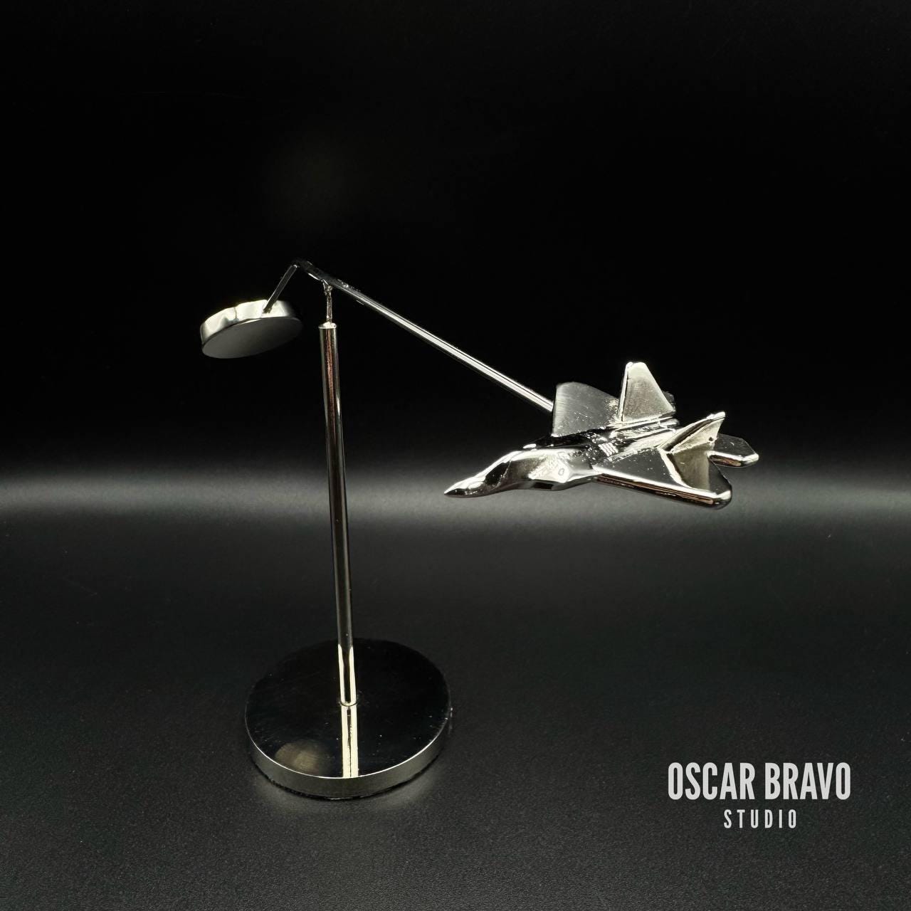 F22 Raptor Balance Sculpture – Fighter Jet Desk Decor, Aviation Gift for Pilots OSCAR BRAVO STUDIO