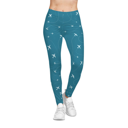 Pilot Airplane Pattern Women's Leggings — All-Over-Print Casual Leggings Printify