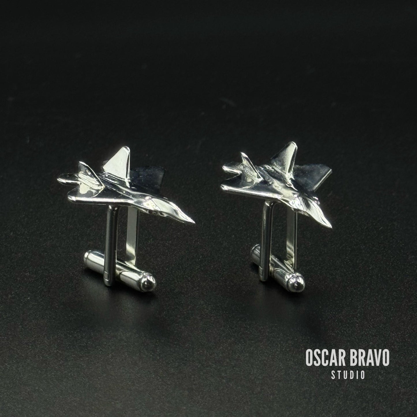 F22 Raptor Cufflinks - Stealth Fighter Jet Pilot Gift - Military Aviation Jewelry - Air Force Gift for Men OSCAR BRAVO STUDIO