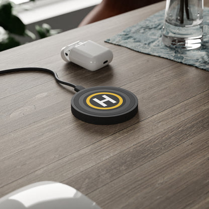 Helipad Wireless Charging Pad — Yellow Ring H Qi Fast Charger Printify