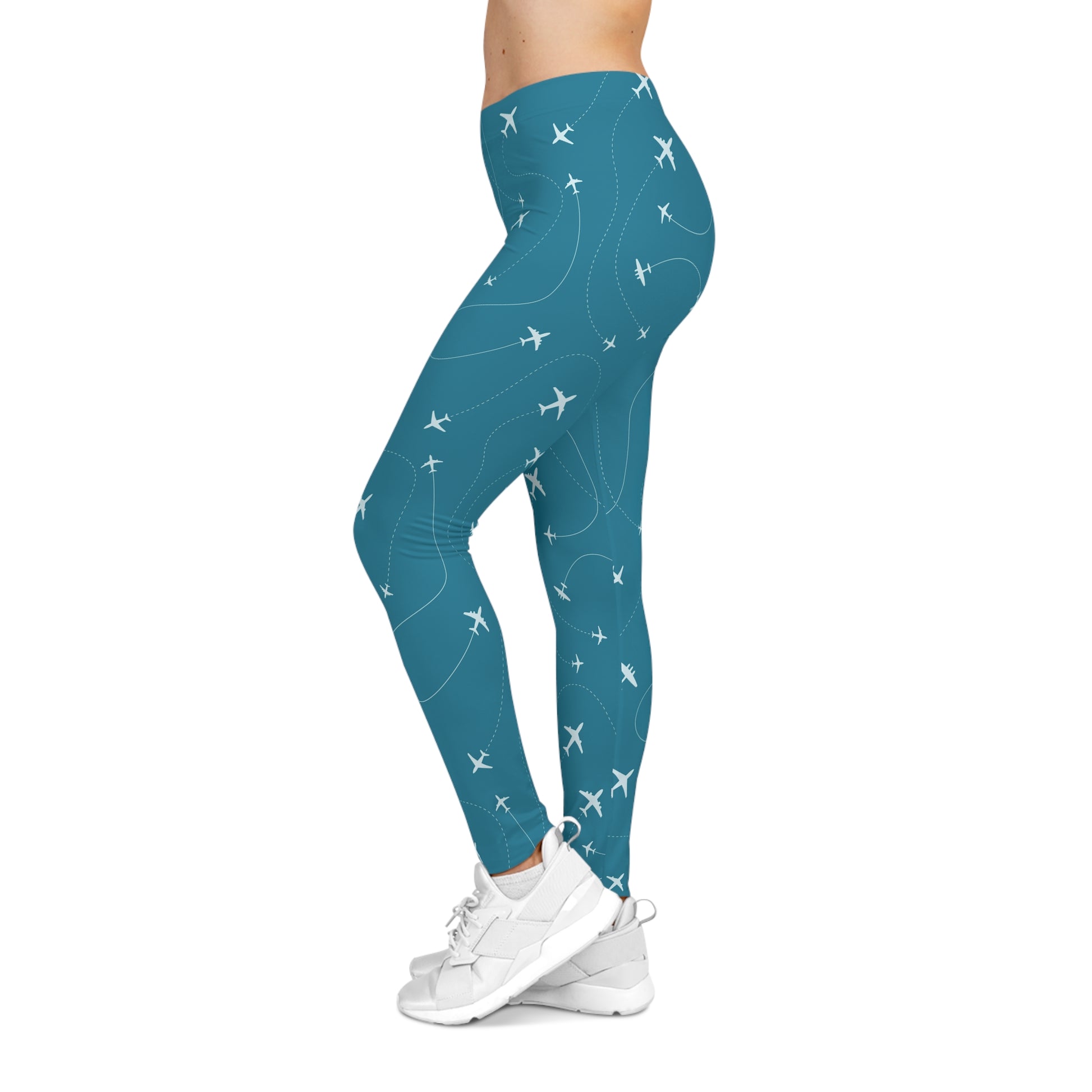 Pilot Airplane Pattern Women's Leggings — All-Over-Print Casual Leggings Printify
