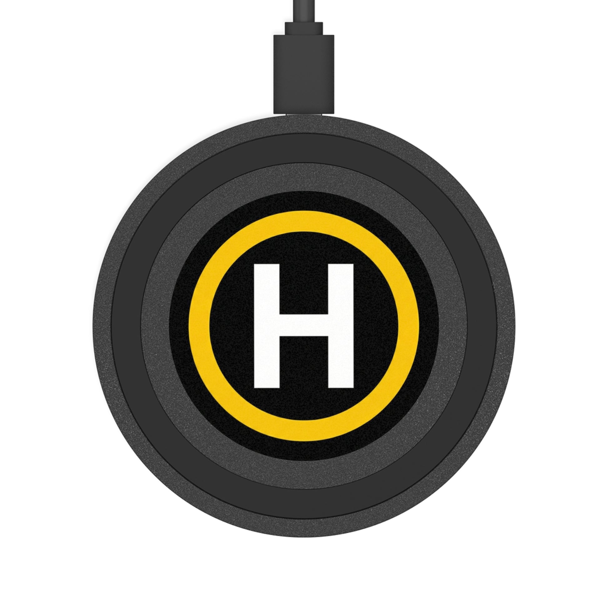 Helipad Wireless Charging Pad — Yellow Ring H Qi Fast Charger Printify