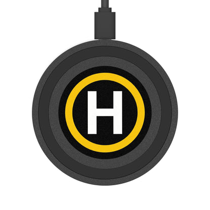 Helipad Wireless Charging Pad — Yellow Ring H Qi Fast Charger Printify