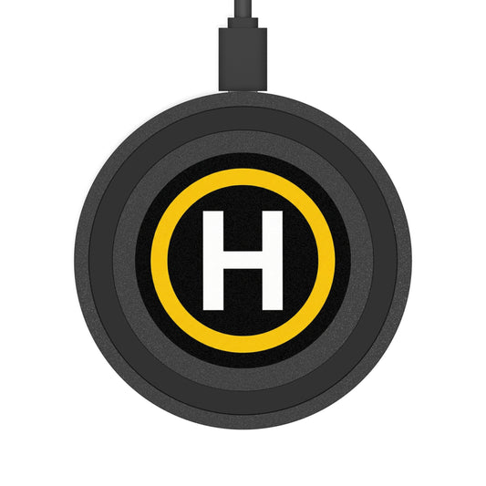 Helipad Wireless Charging Pad — Yellow Ring H Qi Fast Charger Printify