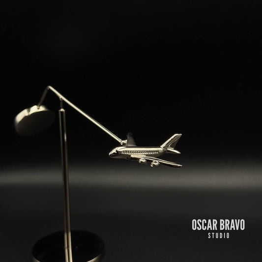 Airplane Model Desktop Balance Decoration – 4 Engine Jet Sculpture, Airbus A380 & Boeing 747 Inspired Gift OSCAR BRAVO STUDIO