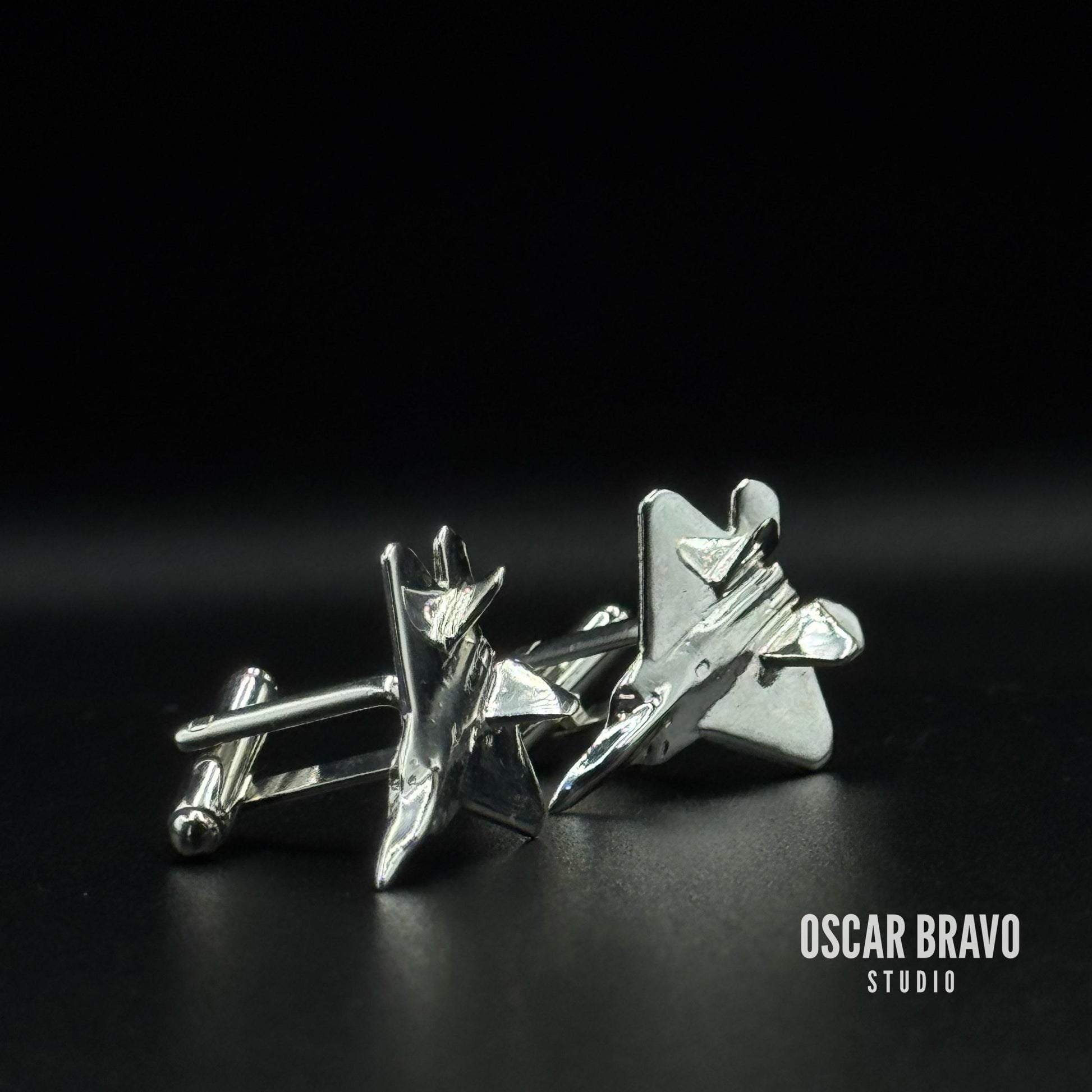 F22 Raptor Cufflinks - Stealth Fighter Jet Pilot Gift - Military Aviation Jewelry - Air Force Gift for Men OSCAR BRAVO STUDIO