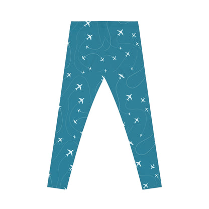 Pilot Airplane Pattern Women's Leggings — All-Over-Print Casual Leggings Printify