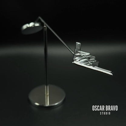 B-2 Spirit Balance Model - Chrome Brass Scale Model Desk Sculpture OSCAR BRAVO STUDIO