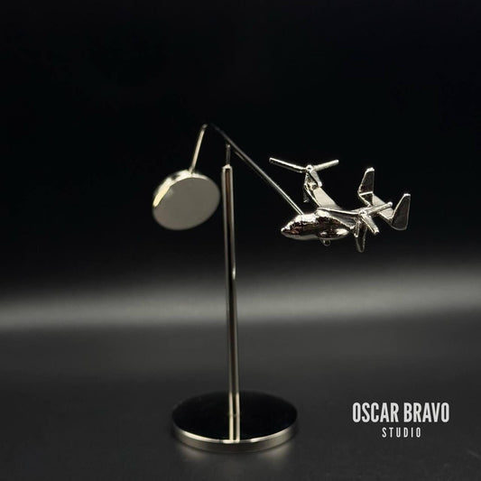 V22 Osprey Model Balance Sculpture – Unique Aircraft Desk Decor, Pilot Gift, Military Aviation Art OSCAR BRAVO STUDIO
