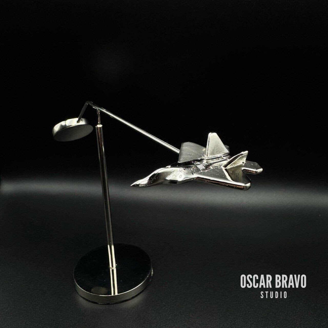 F22 Raptor Balance Sculpture – Fighter Jet Desk Decor, Aviation Gift for Pilots OSCAR BRAVO STUDIO