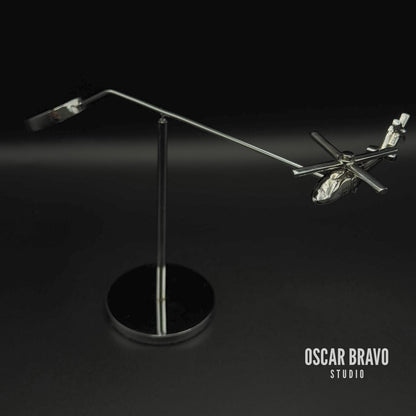 UH-60 Helicopter Kinetic Sculpture | Chrome Aviation Desk Decor OSCAR BRAVO STUDIO