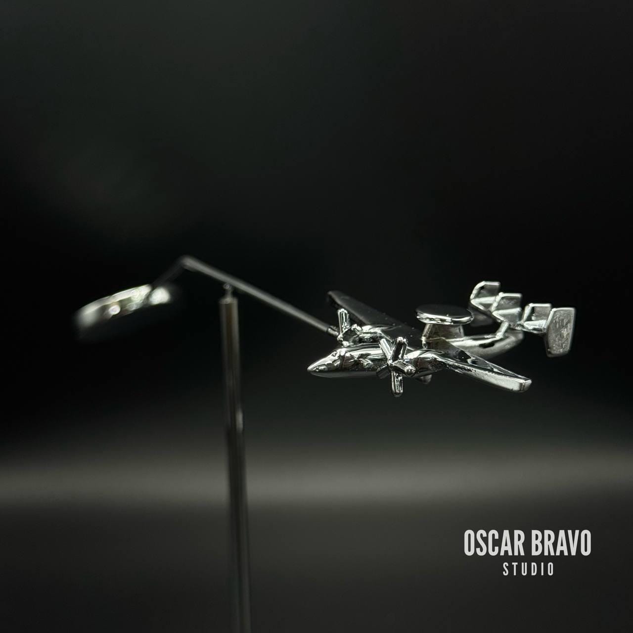 Brass E-2 Hawkeye AWACS Model: U.S. Navy Aircraft Sculpture OSCAR BRAVO STUDIO