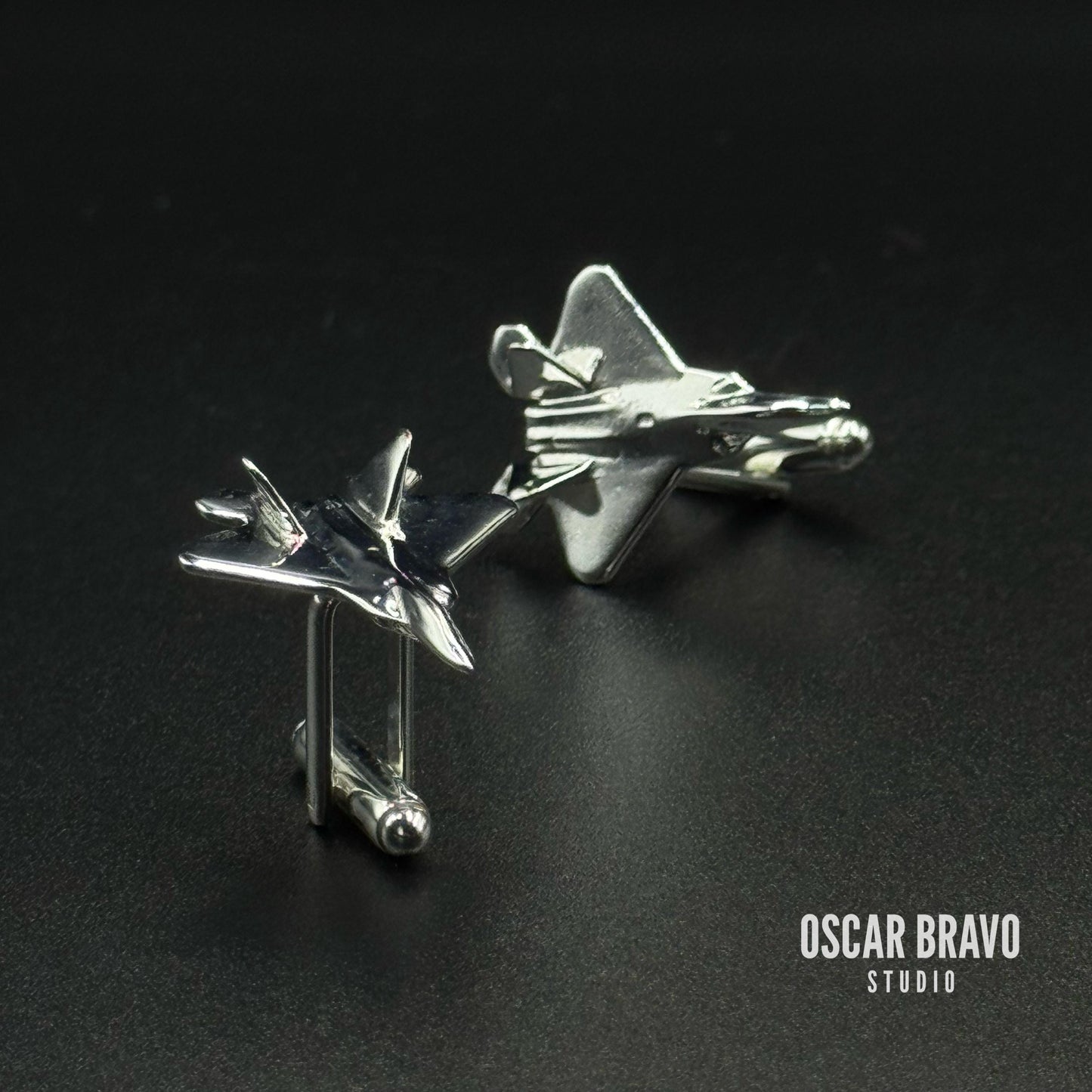 F22 Raptor Cufflinks - Stealth Fighter Jet Pilot Gift - Military Aviation Jewelry - Air Force Gift for Men OSCAR BRAVO STUDIO