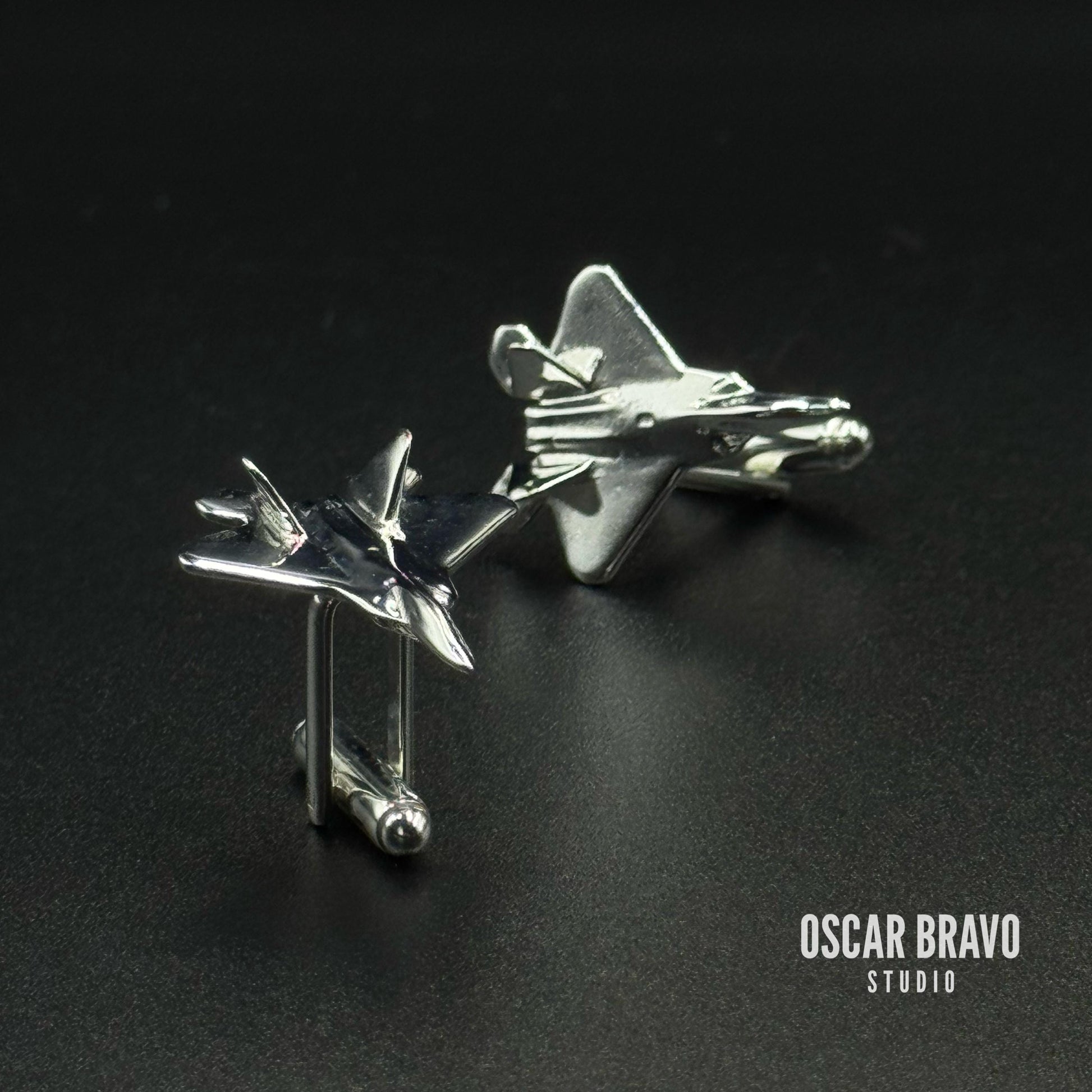 F22 Raptor Cufflinks - Stealth Fighter Jet Pilot Gift - Military Aviation Jewelry - Air Force Gift for Men OSCAR BRAVO STUDIO
