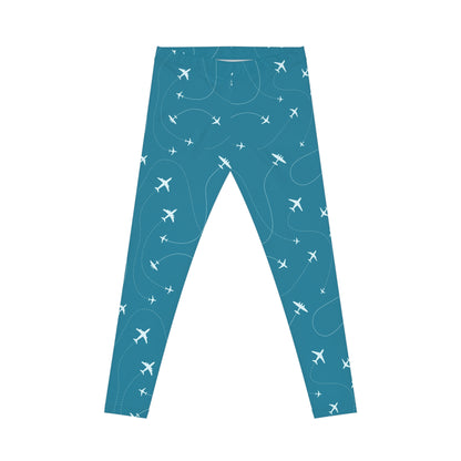 Pilot Airplane Pattern Women's Leggings — All-Over-Print Casual Leggings Printify