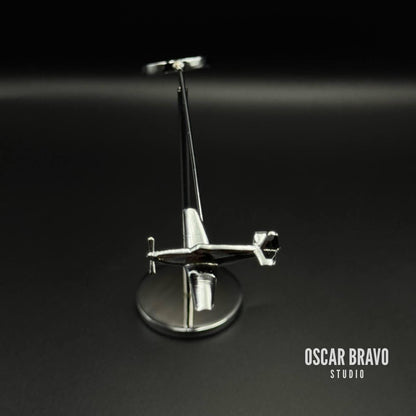 P-51 Mustang Balance Model: Chrome Aviation Sculpture, WWII Decor OSCAR BRAVO STUDIO
