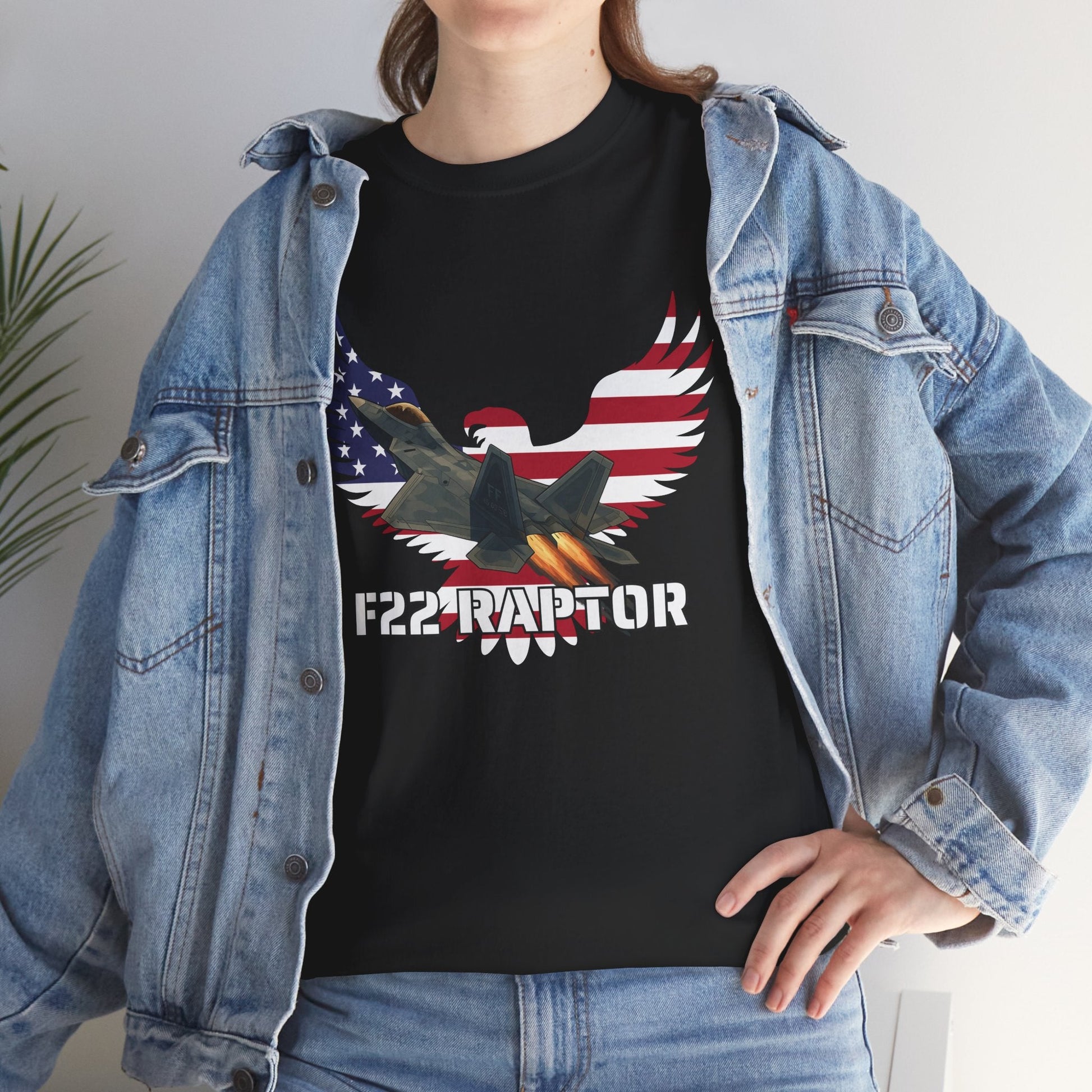 F-22 Raptor Eagle Tee | Patriotic T-Shirt, USA Flag Shirt, Military Inspired Apparel, Aviation Gift, Casual Outfit Printify