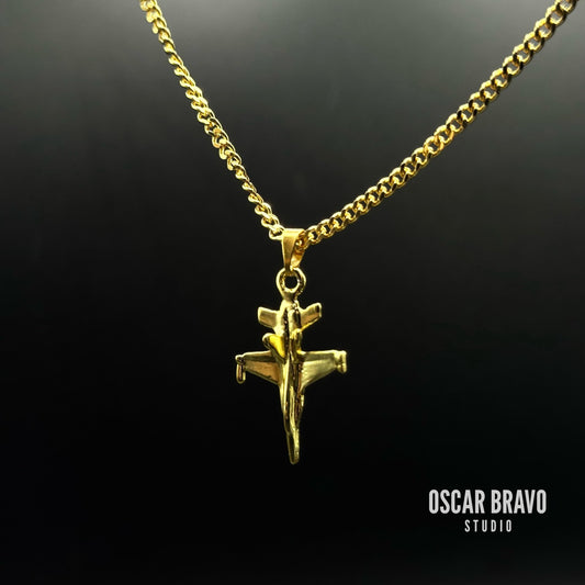 Gold Toned Necklace, F35, F18, F16, F5, F4, F22, F15 Fighter Jet, Pendant, Gifts for pilot, Pilot Necklace, Airman gifts, Military Wife Mağazam