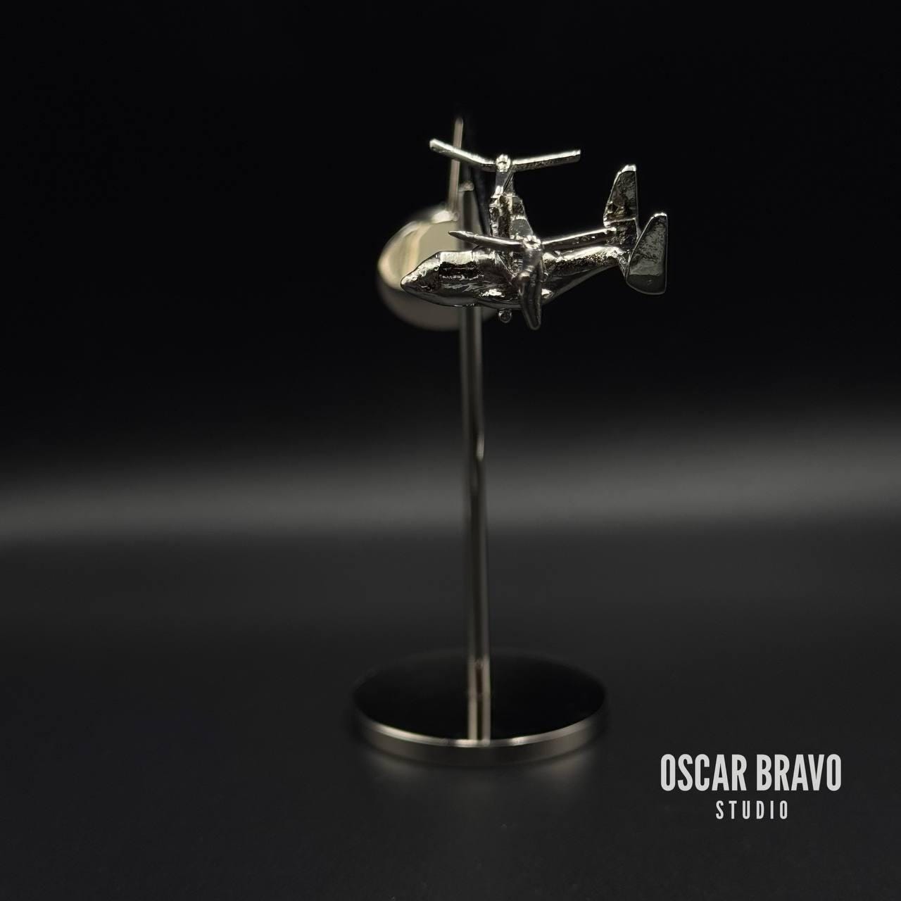V22 Osprey Model Balance Sculpture – Unique Aircraft Desk Decor, Pilot Gift, Military Aviation Art OSCAR BRAVO STUDIO