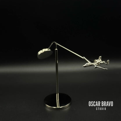 A10 fighter jet chrome balance model on desk – kinetic desk sculpture