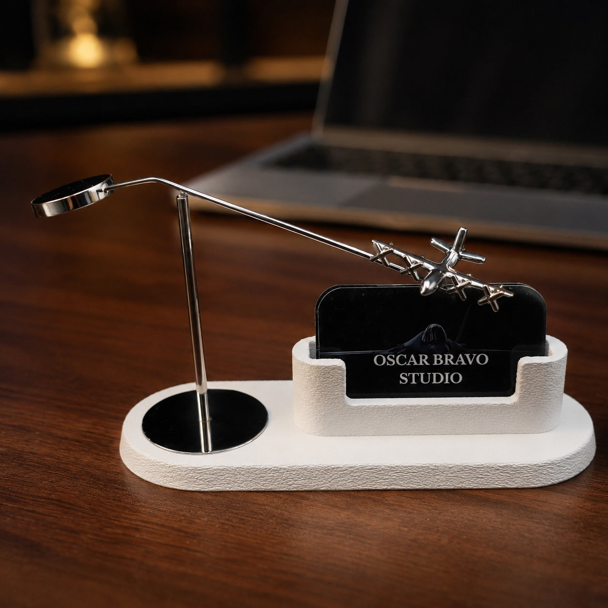 C-130 Hercules Business Card Holder, Kinetic Airplane Model, Military Aviation Desk Decor, Pilot Gift OSCAR BRAVO STUDIO