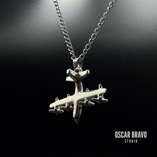 C130 Hercules Necklace | Silver Military Aircraft Pendant for Pilots, Aircrew, and Aviation Collectors OSCAR BRAVO STUDIO