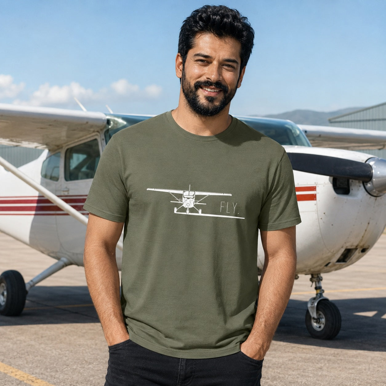 Cessna 172 Minimalist Pilot T-Shirt | FLY OSCAR BRAVO STUDIO