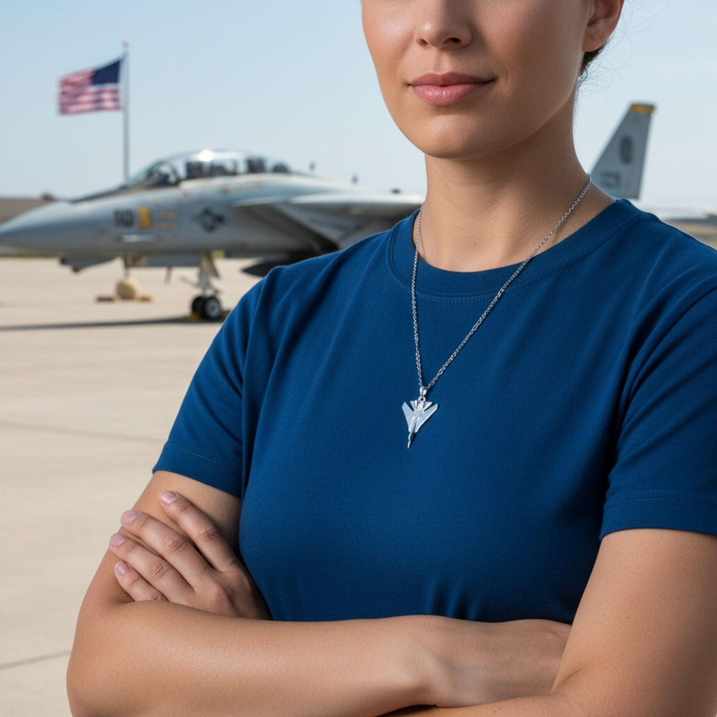 F-14 Fighter Jet Necklace | Silver Aviation Pendant for Navy Pilots & Top Gun Fans OSCAR BRAVO STUDIO