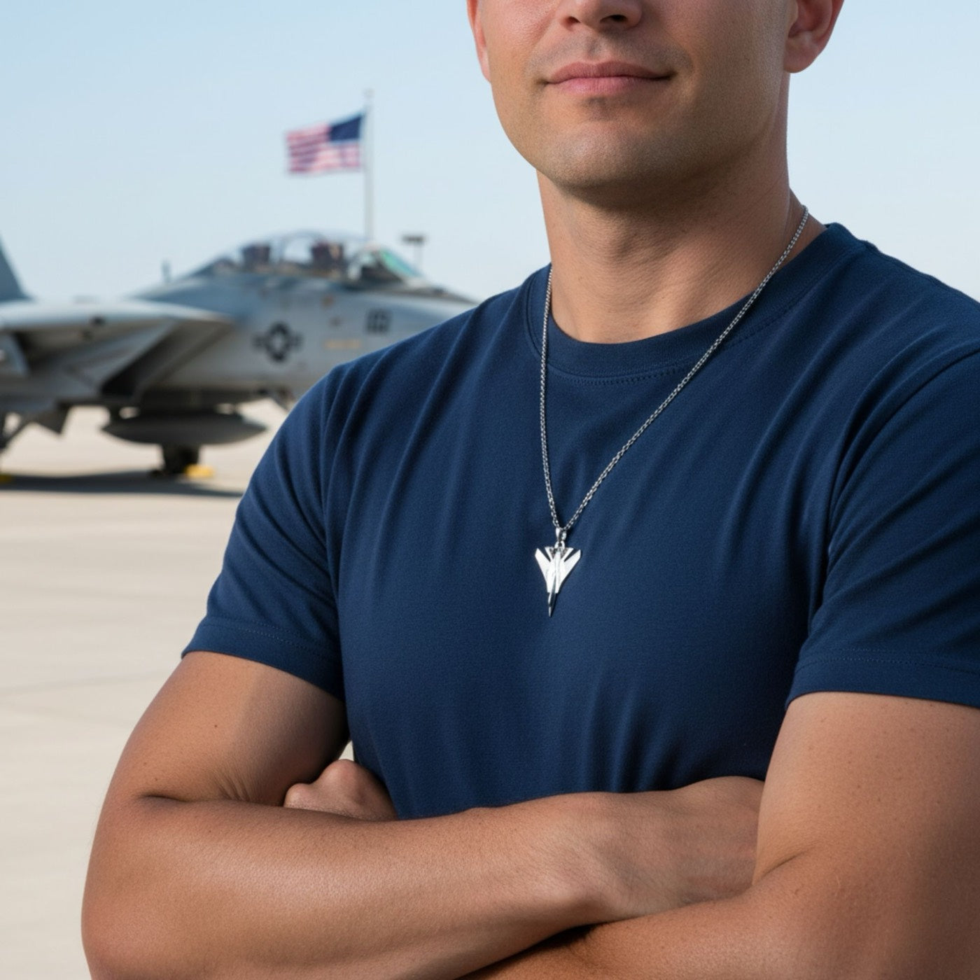 F-14 Fighter Jet Necklace | Silver Aviation Pendant for Navy Pilots & Top Gun Fans OSCAR BRAVO STUDIO