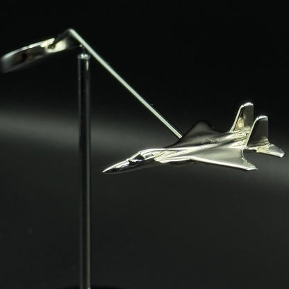 F15 Eagle Balance Model: Chrome Fighter Jet Desk Decor OSCAR BRAVO STUDIO