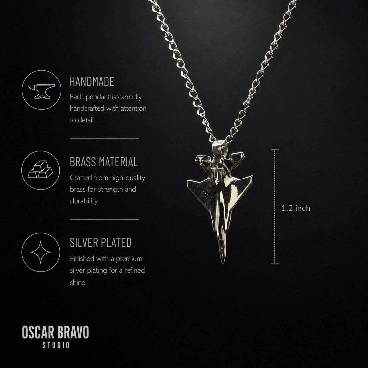 F15 Eagle Necklace – Fighter Jet Pendant for Air Force Pilots, Veterans, and Aviation Enthusiasts OSCAR BRAVO STUDIO