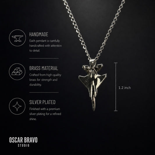 F15 Eagle Necklace – Fighter Jet Pendant for Air Force Pilots, Veterans, and Aviation Enthusiasts OSCAR BRAVO STUDIO