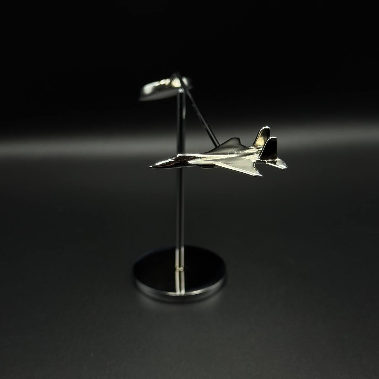 F15 Eagle Balance Model: Chrome Fighter Jet Desk Decor OSCAR BRAVO STUDIO