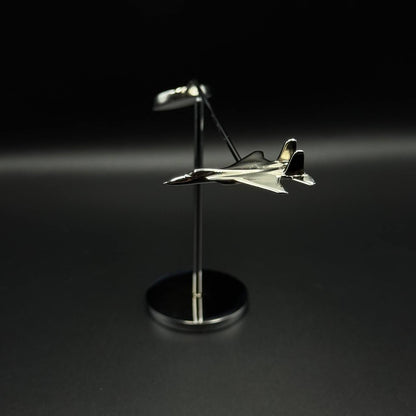 F15 Eagle Balance Model: Chrome Fighter Jet Desk Decor OSCAR BRAVO STUDIO