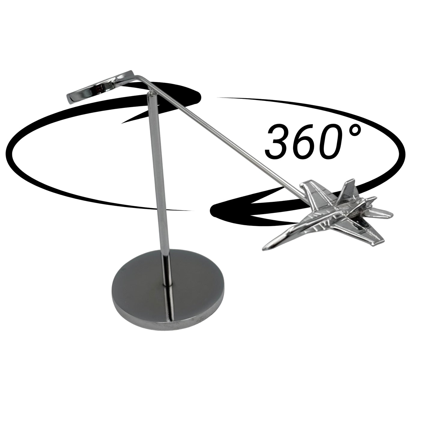 F18 Fighter Jet Scale Model – Chrome Air Force Desktop Airplane Sculpture – Premium Aircraft Desk Decor for Pilots & Collectors – 5 Inch OSCAR BRAVO STUDIO