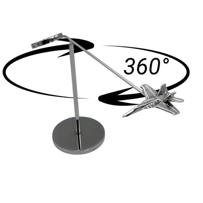 F18 Fighter Jet Scale Model – Chrome Air Force Desktop Airplane Sculpture – Premium Aircraft Desk Decor for Pilots & Collectors – 5 Inch OSCAR BRAVO STUDIO