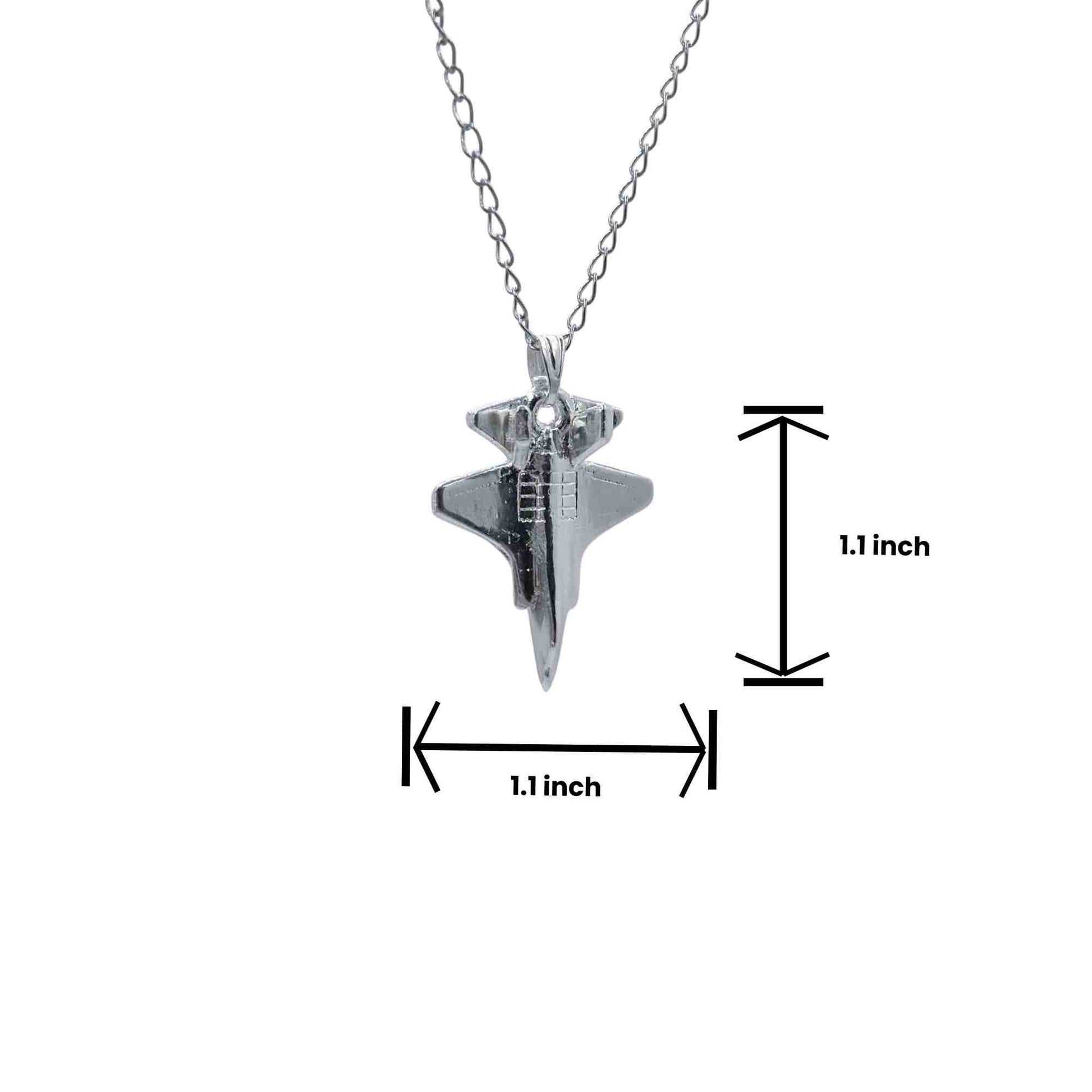 F35 Fighter Jet Necklace - Silver Plated Military Aircraft Pendant OSCAR BRAVO STUDIO