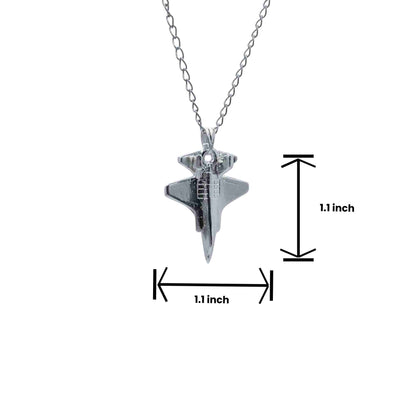 F35 Fighter Jet Necklace - Silver Plated Military Aircraft Pendant OSCAR BRAVO STUDIO
