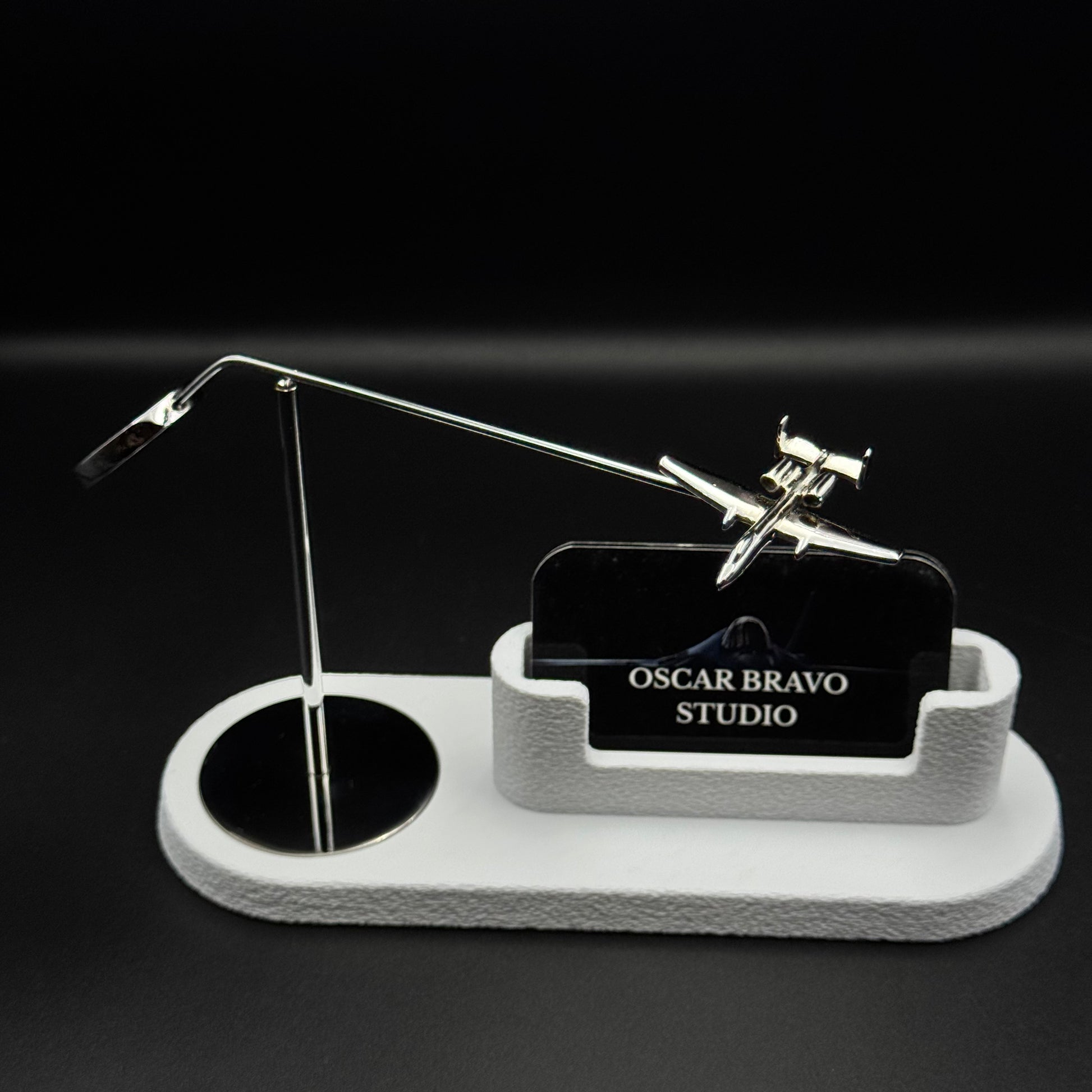 A-10 Warthog Kinetic Business Card Holder – Rotating Airplane Desk Decor, Pilot Gift OSCAR BRAVO STUDIO