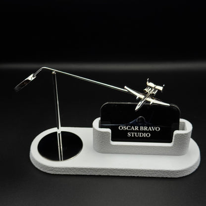 A-10 Warthog Kinetic Business Card Holder – Rotating Airplane Desk Decor, Pilot Gift OSCAR BRAVO STUDIO